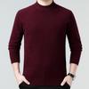 Men's 100% Wool Sweater, 2025 Autumn/Winter, Thickened Warm Half-High Collar, Middle-Aged Dad Knitwear