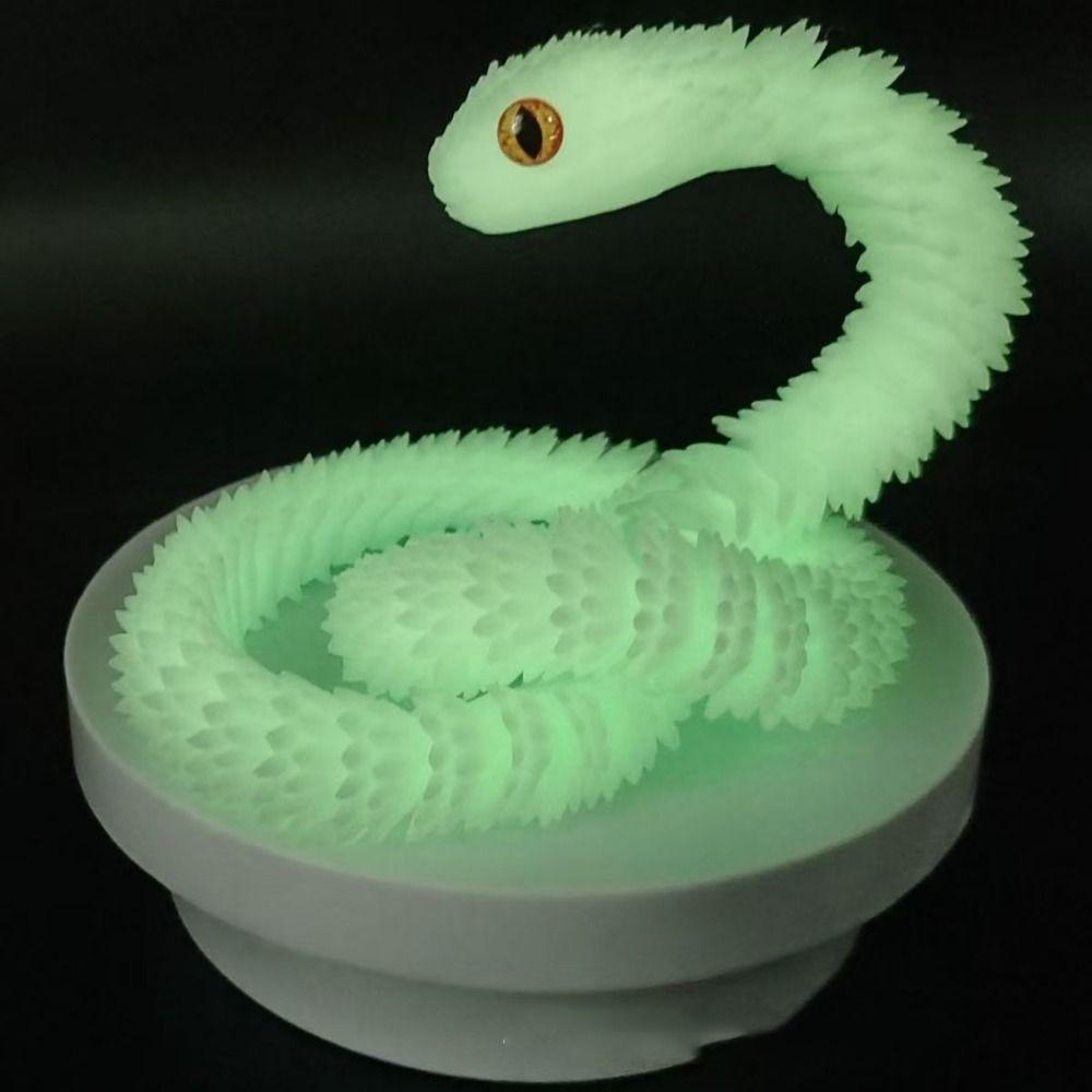 Creative Animal Simulation Model Rotatable 3D Printing Model 3D Printed Snake  Home Decor