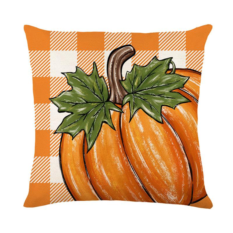 

1pc Orenge Themed Cushion Cover with Maple leaves Pumpkin Pattern Fall Themed Pillowcase for Living Room Couch Decoration 45x45cm