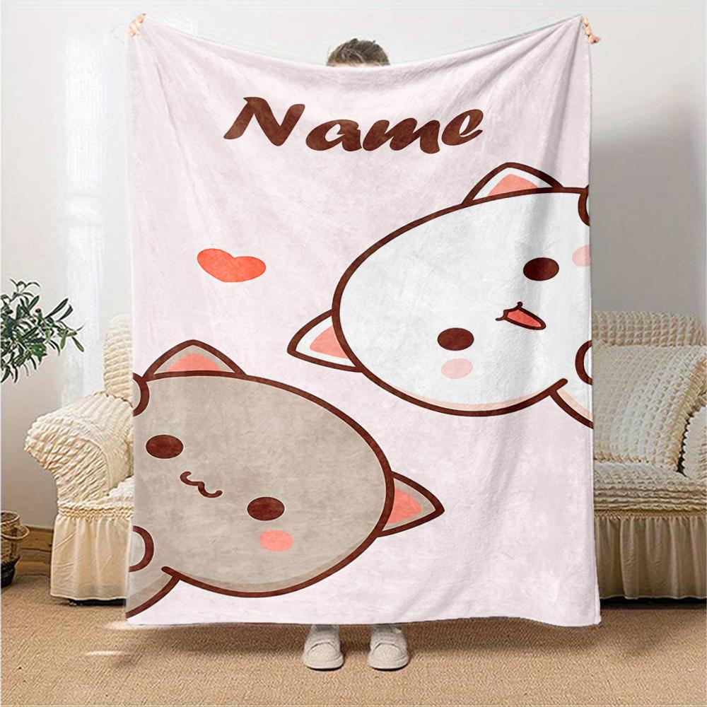 Personalisierter Name Persönlichkeit Bubu Dudu (4) Decke Weich & Warm Sofa Büro Bett Reise Mittagspause Decke, Geschenk Geeignet für Alle Jahreszeiten