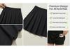 Women's High-Waisted Pleated Tennis Skirt with Pockets - Anti-Exposure Sports Skirt for Yoga, Running, and Fitness