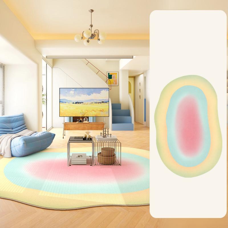 Carpet for Living Room Soft Fluffy Comfortable Bedroom Floor Mat Blue Irregular Geometric Pattern Rug Large Size Home Decor Rugs