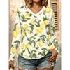 Women's casual long sleeve V-neck T-shirt