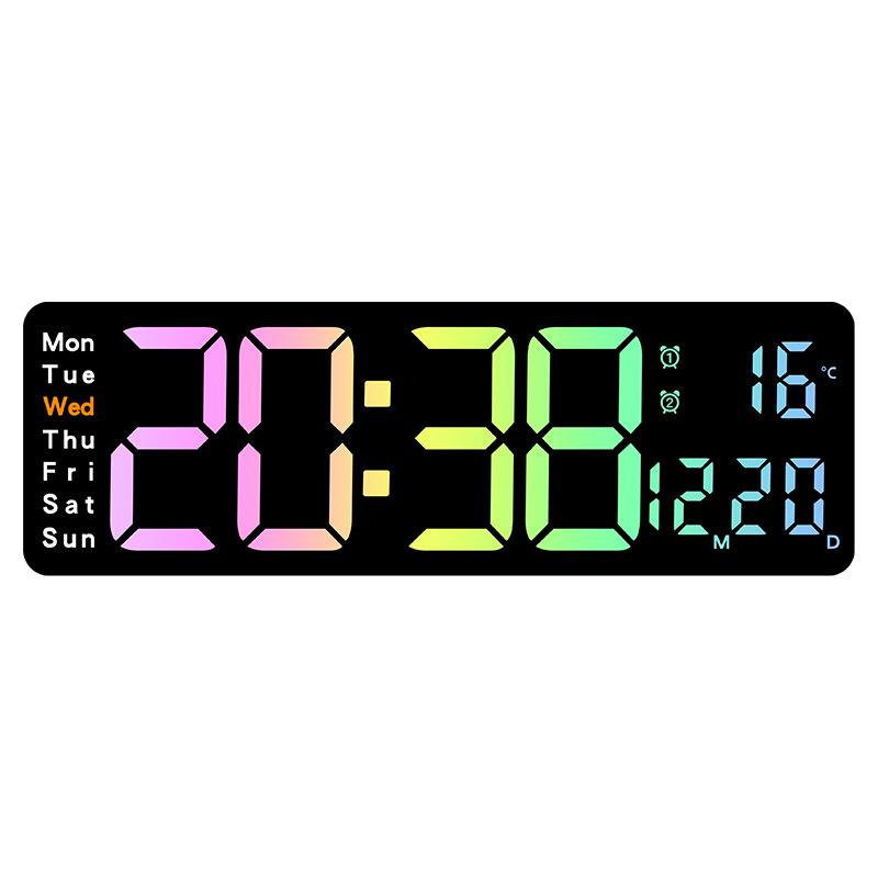 

New Colorful Wall Clock Simple Multifunctional Living Room Clock Countdown Clock Electronic Clock