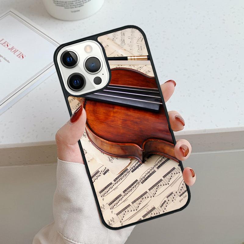 Violin and Musical Note Phone Case For iPhone 17 Air 11 12 13 14 15 16 Pro Max Cover For iPhone 17 Air Max Plus Coque Shell