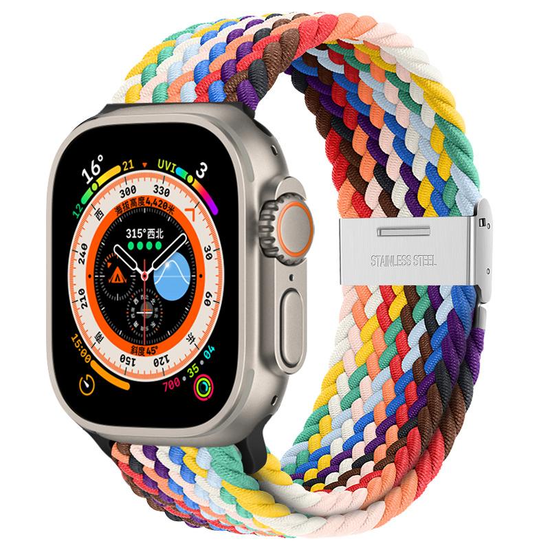 Ремешок для Apple Watch Ultra Band 49 мм, 45 мм, 44 мм, 40 мм, 41 мм, 42 мм, 40, 45 мм, плетеный браслет Correa соло-петли серии 8, 7, 3, 5, se 6, 4 38&40&41mm