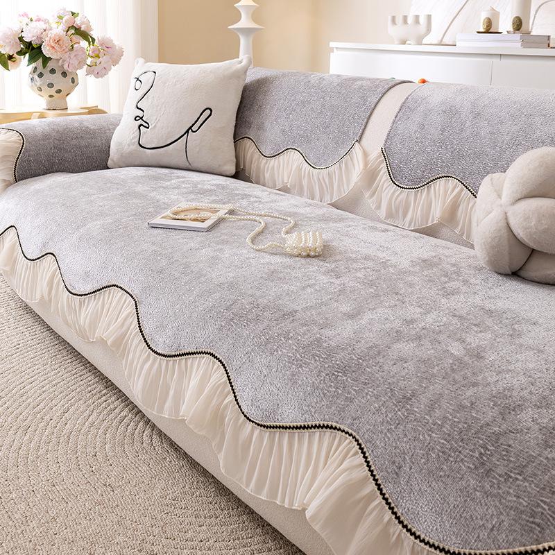 Cremefarbener Wind Sofakissen universell für alle Jahreszeiten 2025 neues Sitzkissen fixiert rutschfester Sofabezug schlichter moderner Bezug