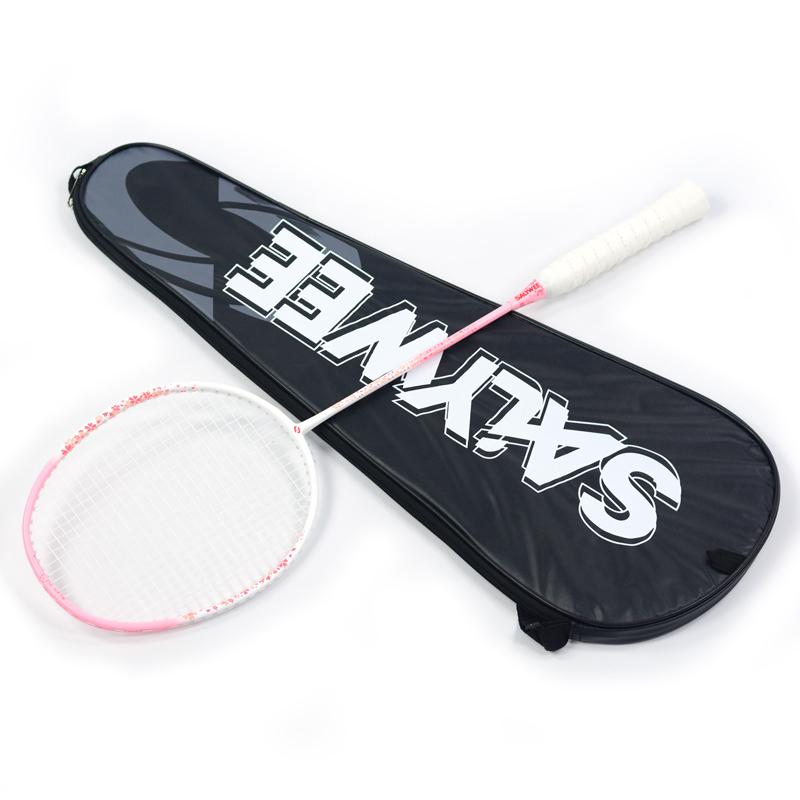 Blossom Rain Women's Composite Carbon Fiber Badminton Racket Ultra-Light 26lbs Pre-Strung, Macaron Pastel Colors , Free Bag