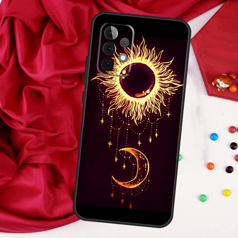 Vintage Moon and Sun Stars For Samsung Galaxy A15 A55 A53 A33 A35 A22 A32 A52 A54 A34 A14 A56 A36 A26 A16 A05 A06 Case