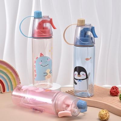 Transparent Cooling Spray Cups with Spray Function Plastic Water Bottles Sports Water Cups Hiking