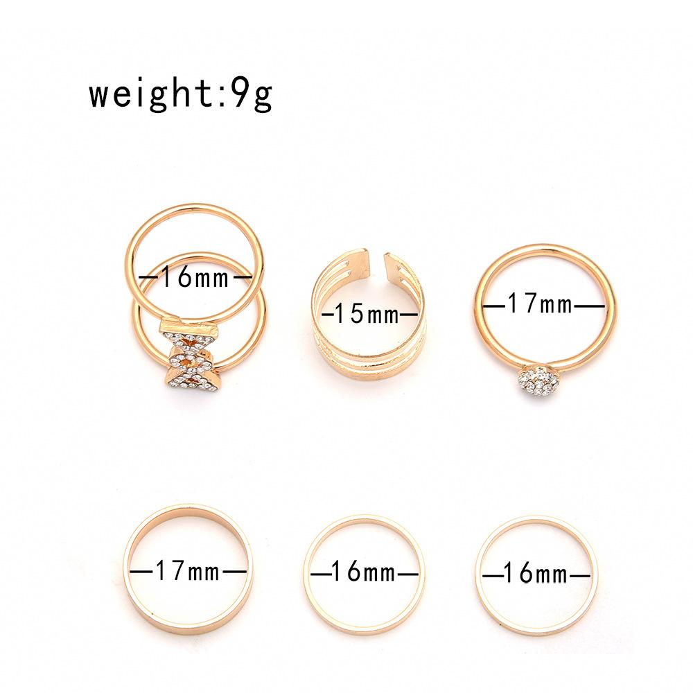 Gold Retro Punk Boho Ring Set 68