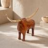 Longhorn Bull Sculpture Tabletop Accent Resin Figurine Compact for Office
