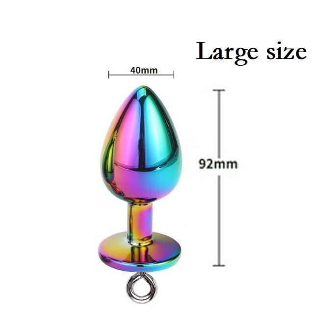 Small Medium Large Anal Beads Butt Plug Pearl Nipple Clamps Set With Chain Metal Breast Clip Bondage Slave Couple Game Sex Toy