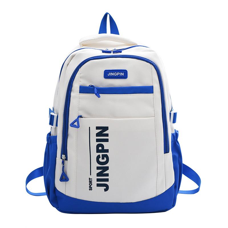 

Новый рюкзак для ученика средней школы, модный трендовый модный рюкзак, универсальный простой рюкзак для студента колледжа синий