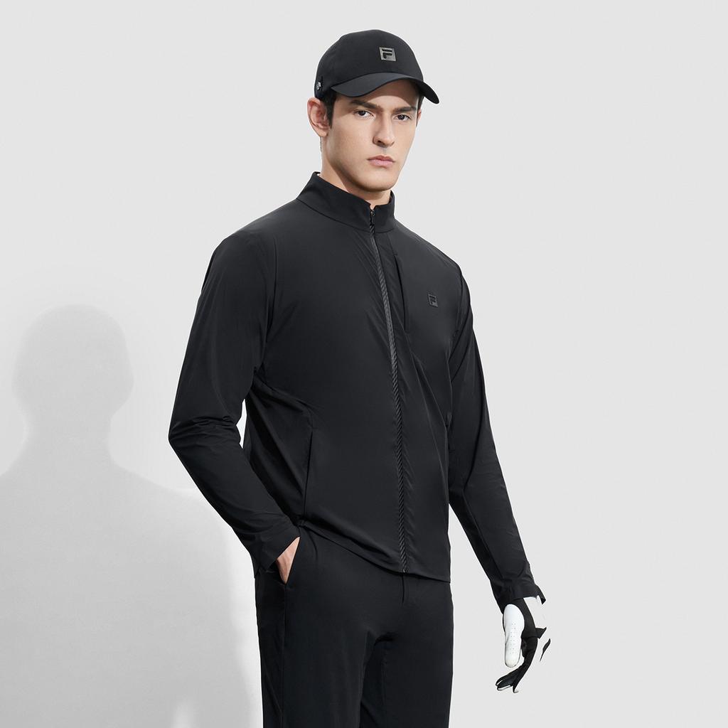 Fila 2023 Autumn New Minimalist Knitted Long Sleeve Shirt Fashion Stand Collar Casual Solid Color Zipper Long Sleeve Jacket A11M335704FBK