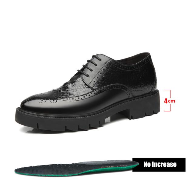 

Лифт 4/7/9см Мужские Туфли-лифты Мужские Оксфорды Элегантные Формальные Туфли Офисные Броги на Платформе Мужская Обувь 38