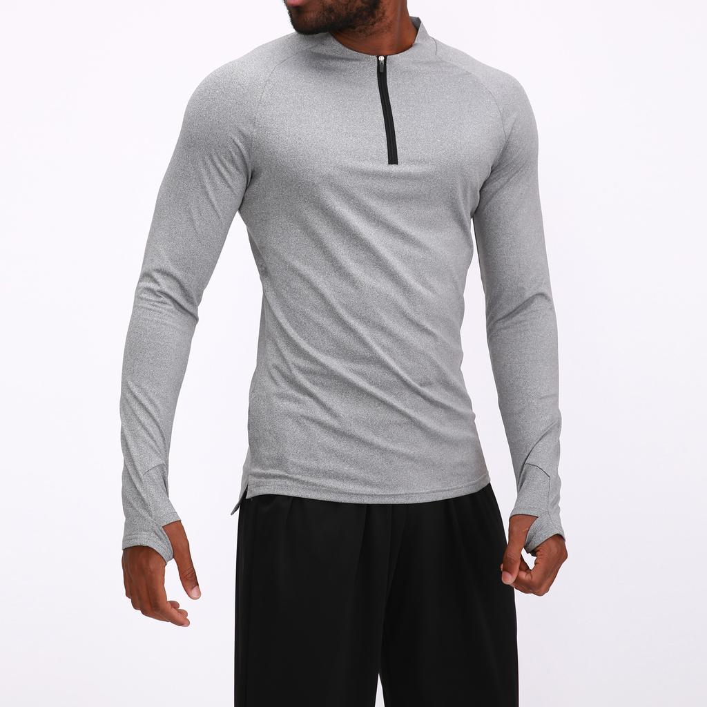Herren Casual Fitness Wear Langarm Schnelltrocknend Atmungsaktiv Outdoor Running Sports Tights Sportbekleidung Rundhals-Oberteil