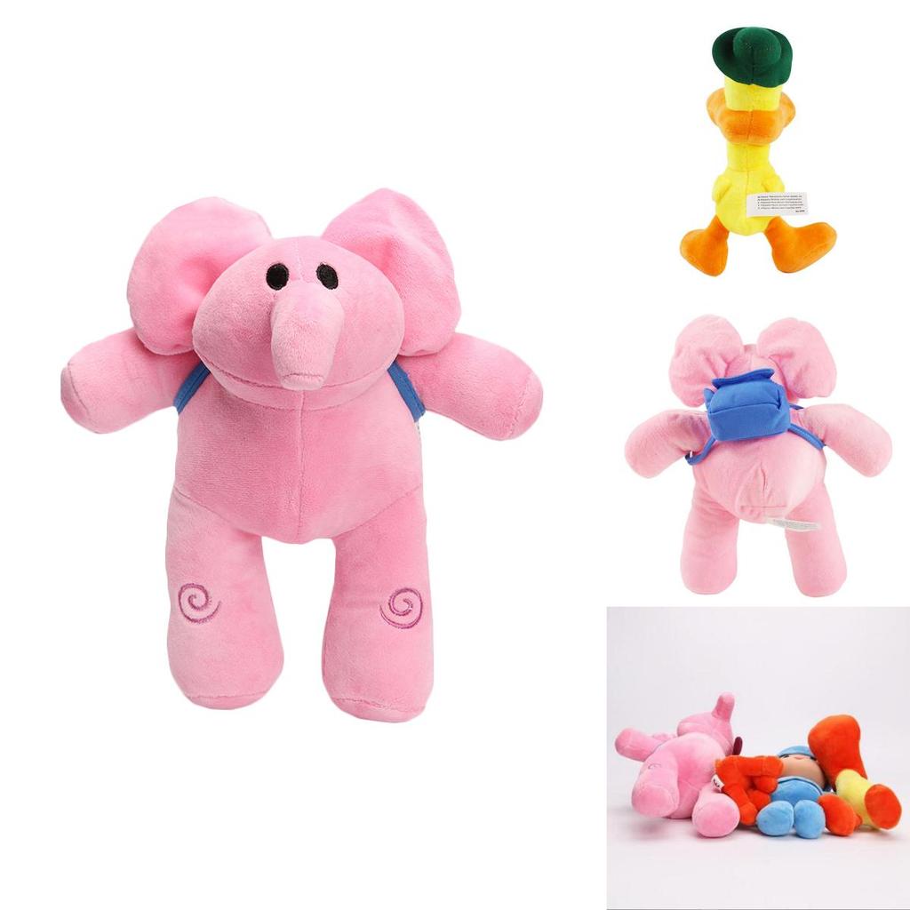 Entzückendes Set aus 4 Pocoyo Elly Pato Loula Weichem Plüsch Stofftier Spielzeug Puppen für Kinder