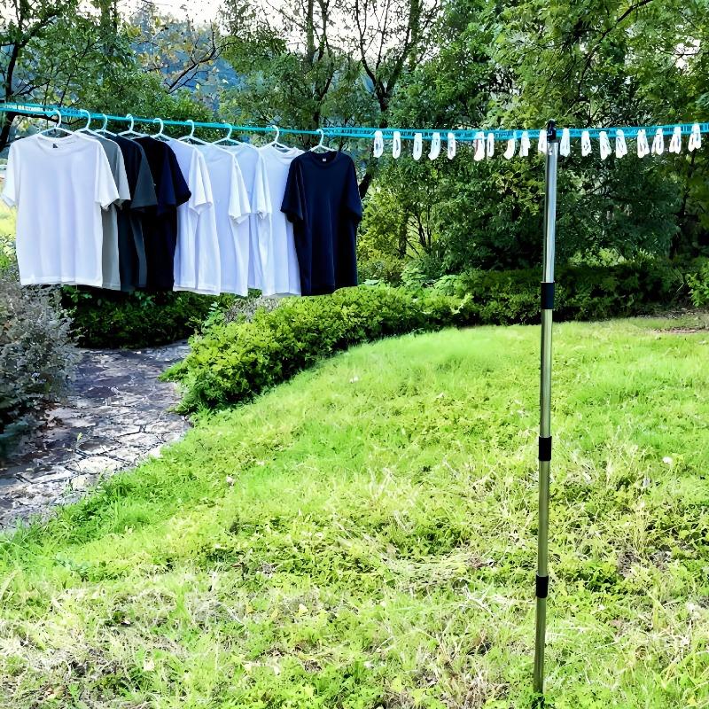 Clothes Drying Hook Support Rod Outdoor Washing Stainless Steel Support Rack Nylon Clothesline Suit Simple Garden Clotheslines