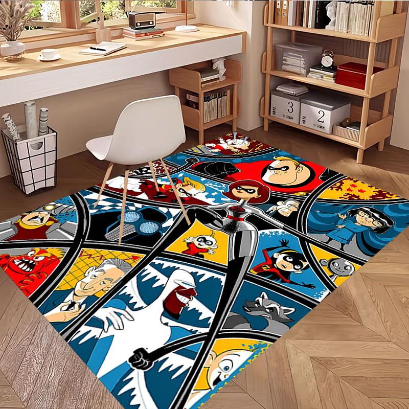Incredibles Print Rug, Washable Floor Carpet, For Entryway Dorm Laundry Room Office Study, Home Decor Birthday Christmas Gift