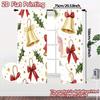 2pcs,Curtains Christmas Bells Holly Bows_a (3) Modern Print Curtains Polyester Easy Install Curtains Decorations for Bedroom,
