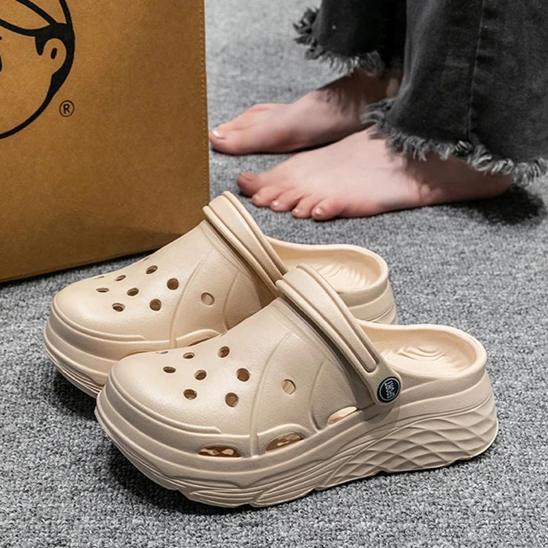 Fashion Fashion Platform Sandals for Women Thick Sole Non Slip Beach Sandals Woman Summer 2025 Lightweight Wedge EVA Clogs Garden Shoes