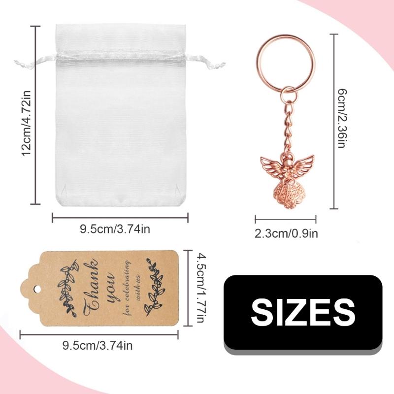 30 Set Keychains Collection with Thank You Cards and Bag Wedding and Birthdays Party Souvenir Keyring for Gifting