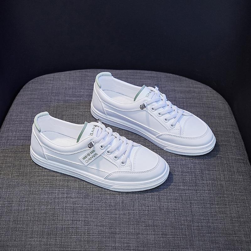 

Весенне-осенняя модная женская повседневная белая обувь Легкая удобная спортивная обувь Кроссовки для бега 39 белый/зелёный