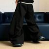 Men's Spring and Autumn Drawstring Wide Leg Mopping Pants Grey Simple Scimitar Sweatpants Trend