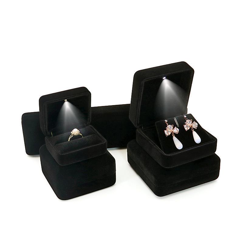 LED Light Jewelry Gift Box for Engagement Rings, Bracelets, Bangles, and Necklaces