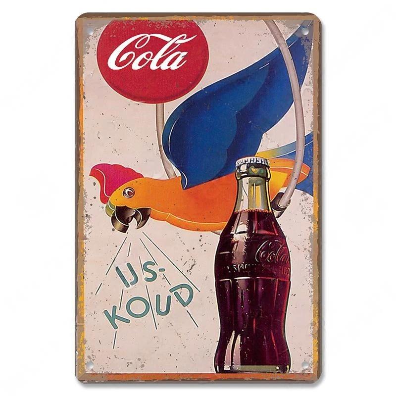 Vintage Cola PinUp Girls Metal Poster Tin Signs Retro Wall Art Decor for Bar Pub Garage Club Man Cave Cafe