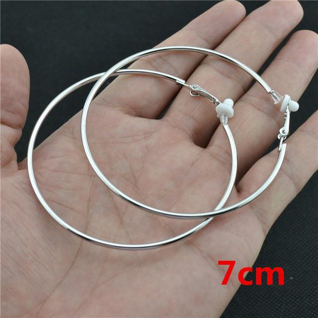 Ohrclips ohne Piercing, nicht durchbohrt, kleiner großer Kreis, Roségold, versilberte Ringe, klassischer Trend, Creolen für Frauen