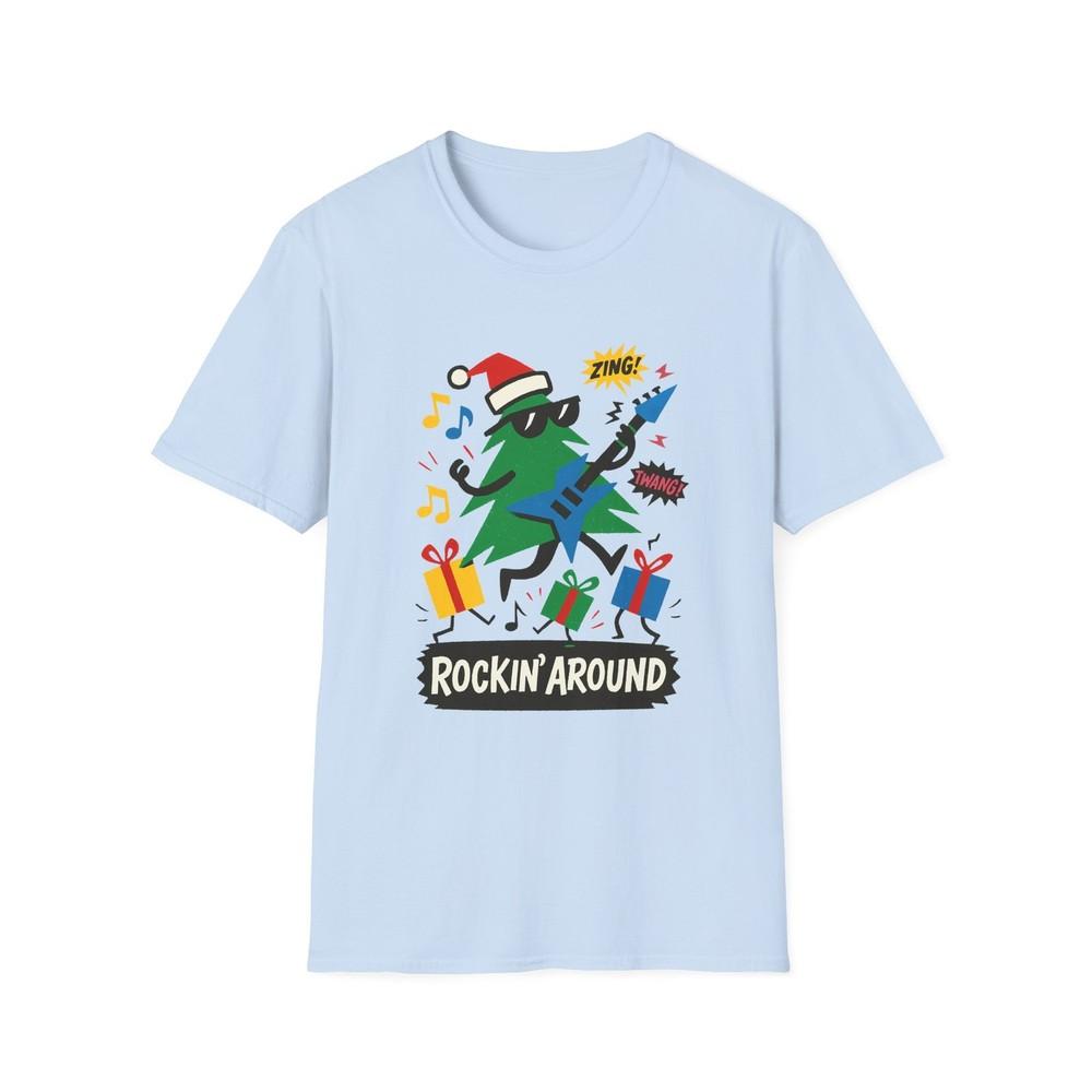 

Unisex Softstyle T-Shirt Christmas Tree Guitar Dancing Presents Musical Notes 4XL