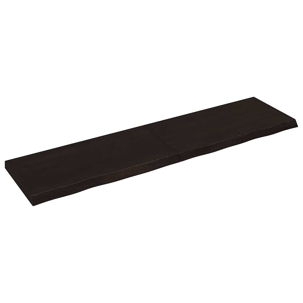 Vidaxl Półka, Ciemnobrązowa, 200X50X(2-6) Cm, Wykończone Drewno Dębowe