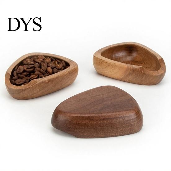 Wooden Coffee Scoop Holder Dosing Tray, Anti Static Bean Dish with Scoop, Powder Bar Tray Receiver for Espresso, Kitchen Tool Home Cafe Restaurant