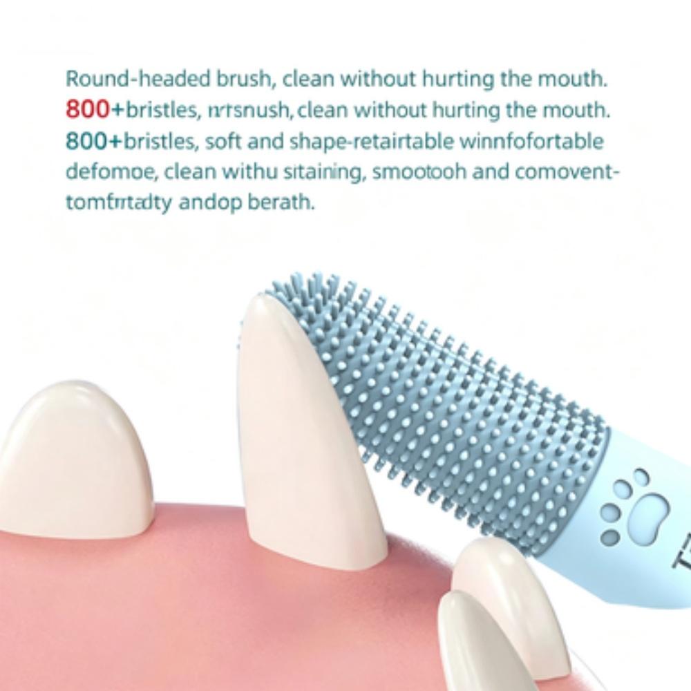 Soft Silicone Dog Toothbrush 360° Finger Toothbrush for Dogs Cats Durable Pet Finger Brush Tooth Cleaning Tool for All Breeds
