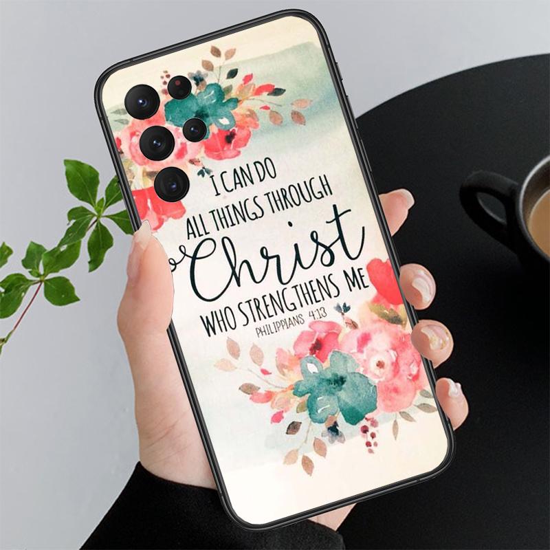 Phone Case for Samsung Galaxy A52S A04S A21S A33 A23 A13 A14 A32 A52 A53 A54 A51 A71 M51 Bible verse Jesus Christian Case