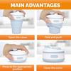 2025 Latest Model 2-Pack Collapsible Coffee Cup Reusable  12oz Leakproof Travel