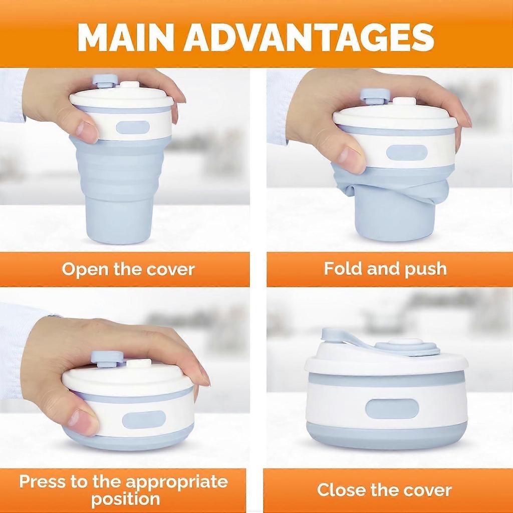 2025 Latest Model 2-Pack Collapsible Coffee Cup Reusable  12oz Leakproof Travel