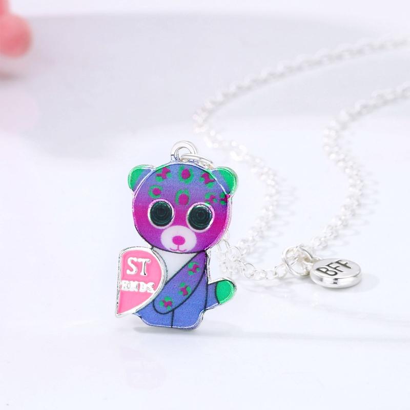 2Pieces/Set Heart Pendant Magnet Matching Necklace Colorful BFF Friend Girlfriend Relationship Gift Valentines Day