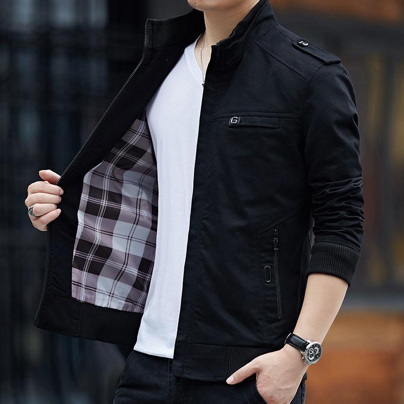 Jacke Herbst und Winter Koreanische Version Trend Slim Casual Stehkragen Herrenbekleidung