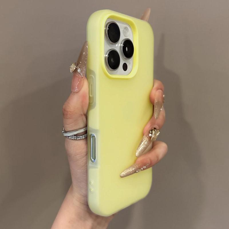 Luxury 2IN1 Candy Color Clear Matte Phone Case for 17 Air16 15 14 Plus 13 12 Pro Max 11 Shockproof Bumper Soft Skin Cover
