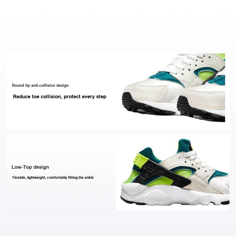 Кроссовки Nike Huarache Run GS Яркая ель Вольт Детские Кроссовки Кремовый Фантомный Черный 654275-045 36