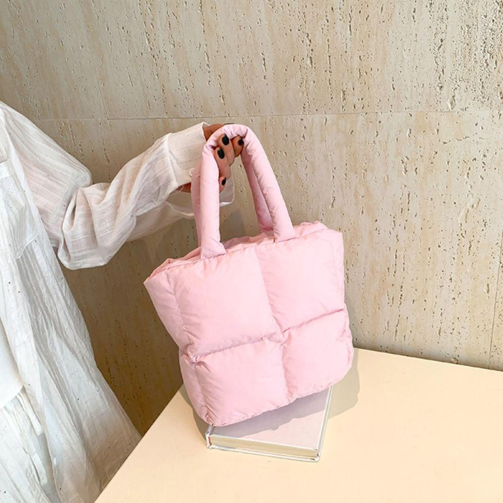 Gepolsterte Cloud-Einkaufstasche aus Nylon, geschwollen, Schultertasche, einfache Weltraum-Baumwollhandtasche für den Alltag