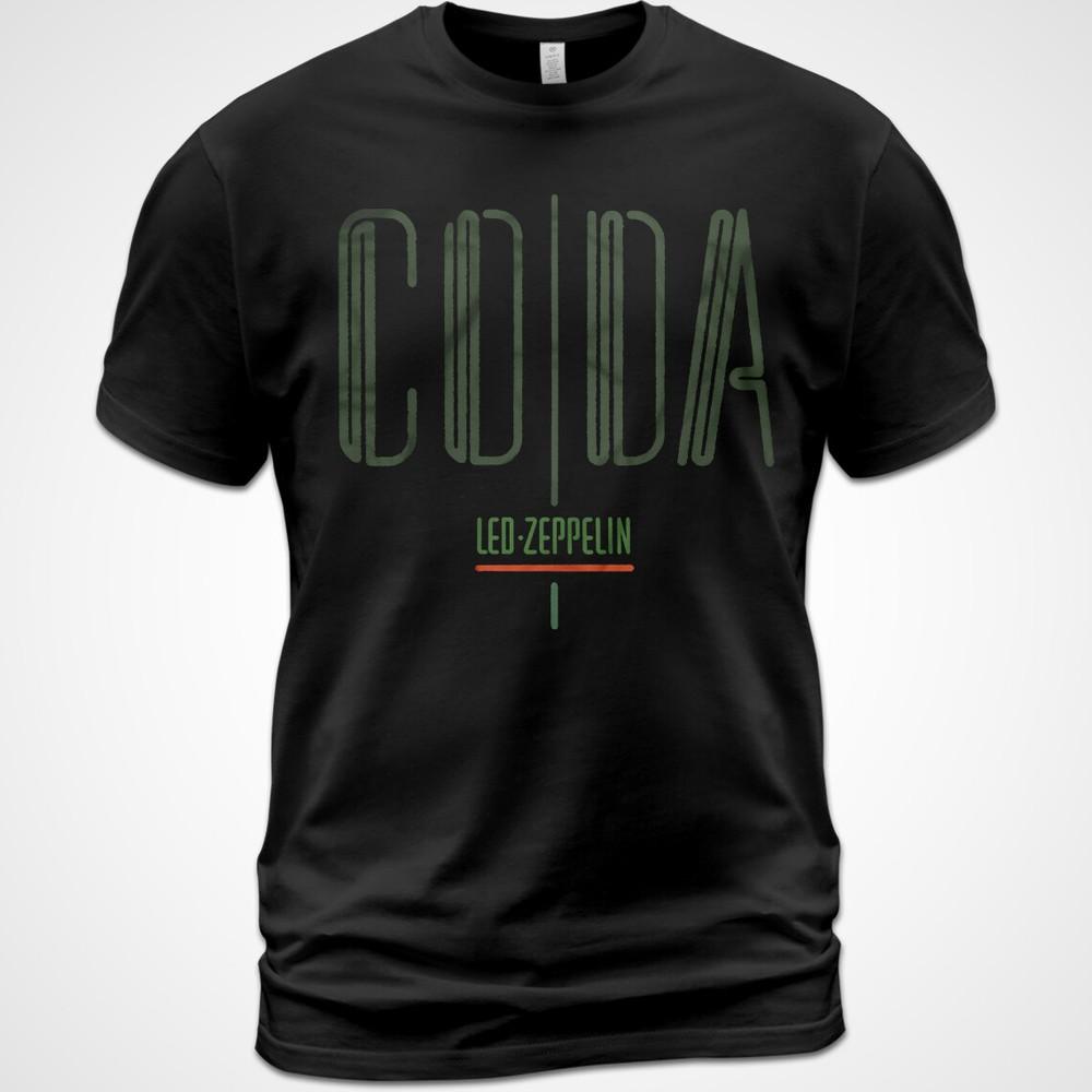 Хлопковая футболка Led Zeppelin Альбом Coda Футболка Роберт Плант Джон Бонэм Джимми Пейдж Унисекс Футболка L