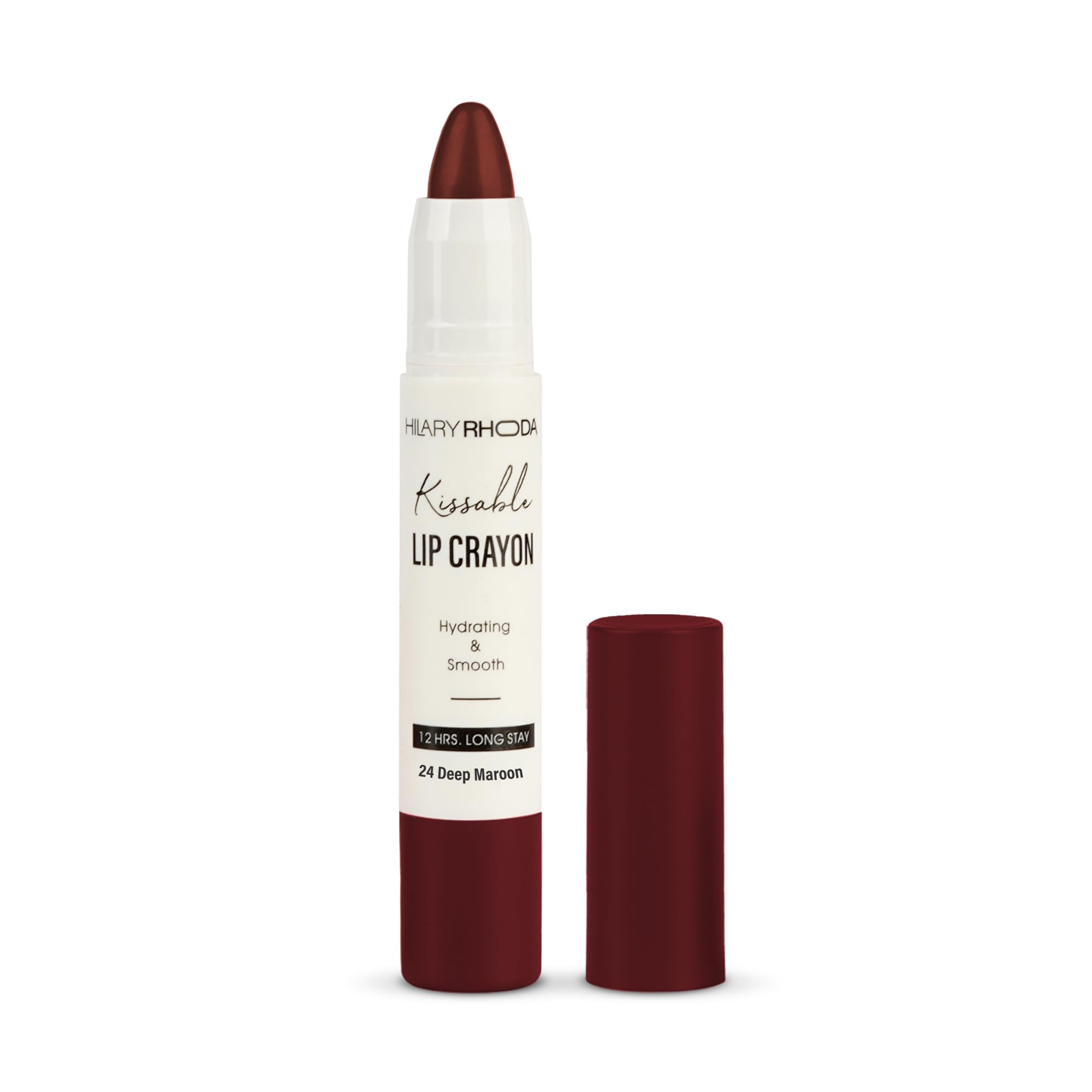 

Hilary Rhoda Kissable Lip Crayon |12-Hour Stay | Highly Pigmented Matte Finish | Smudge-Proof & Transfer proof Lipstick | Retractable Lip Crayon