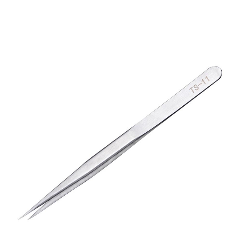 Stainless Steel Eyelash & Nail Art Tweezers Professional Pointed Tip Curved Jewelry Applicator for Nail Decorations False Lashes