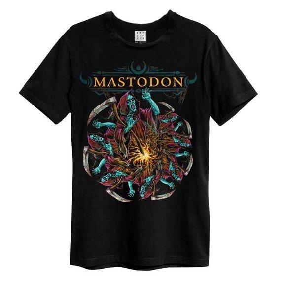 Amplified Mastodon Grim Reaper Mens Black T Shirt Mastodon Classic Tee T Shirt M