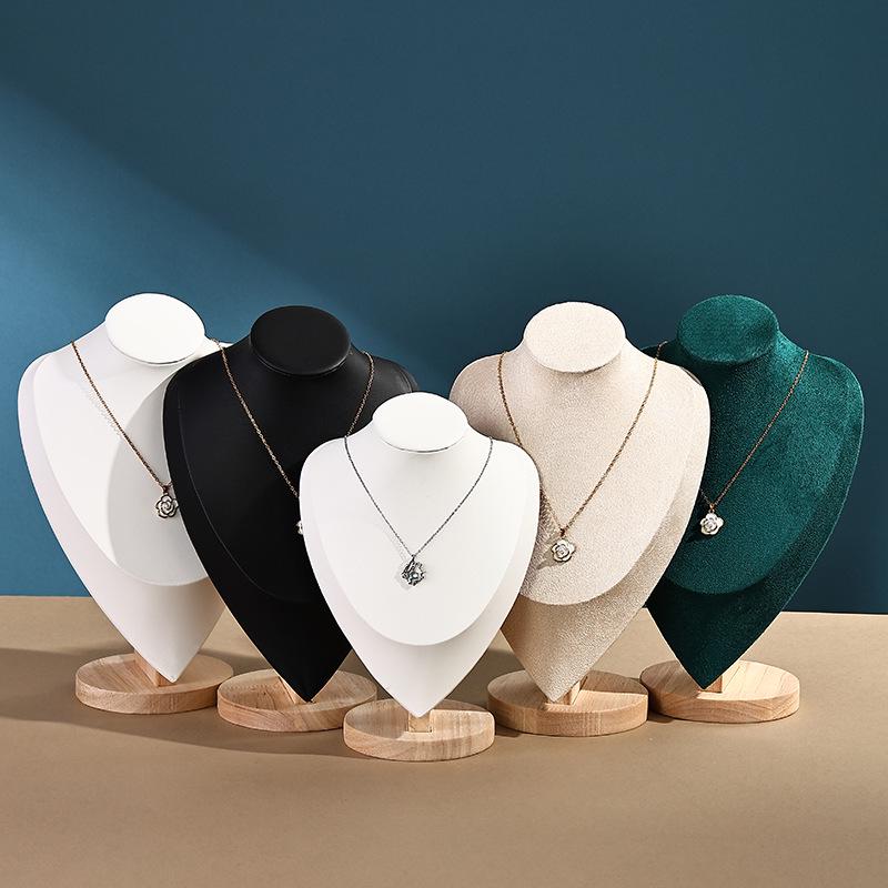 Solid Wood Jewelry Display Mannequin for Necklaces