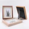 8in Simple Wooden Photo Frame 3D Design Desktop Decor Picture Frame for Home Office Tabletop Display Picture Frames
